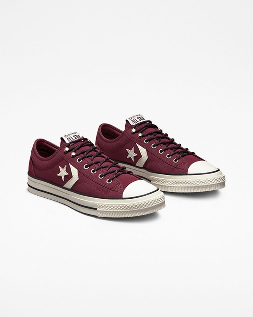 Men's Converse Star Player 76 Retro Hike Low Top Shoes Deep Burgundy / Black | AU 4C065R